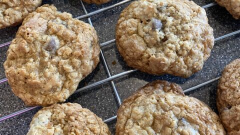 loaded chocolate chip oatmeal cookies